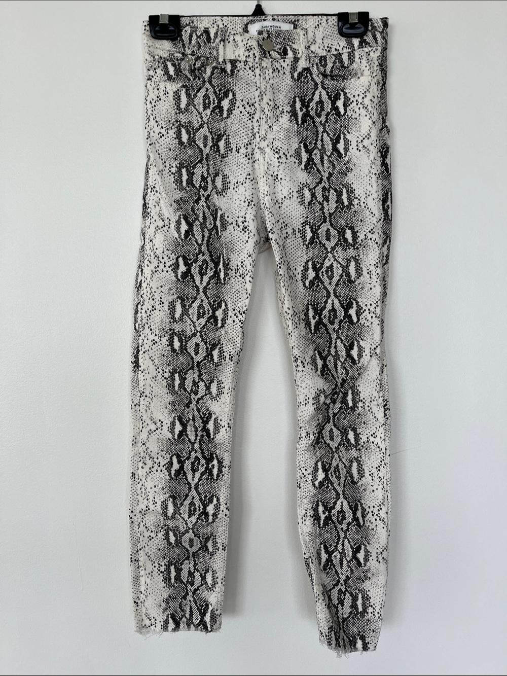 Snake Print Skinny Jeans - Neutral Tones